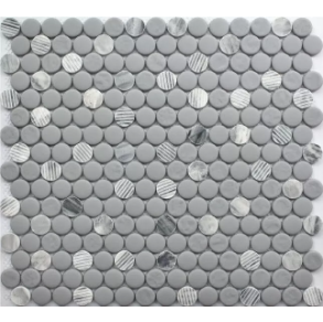 Gray Granite Penny Round Mosaic - stone tile